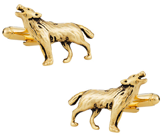 Howling Wolf Gold Cufflinks