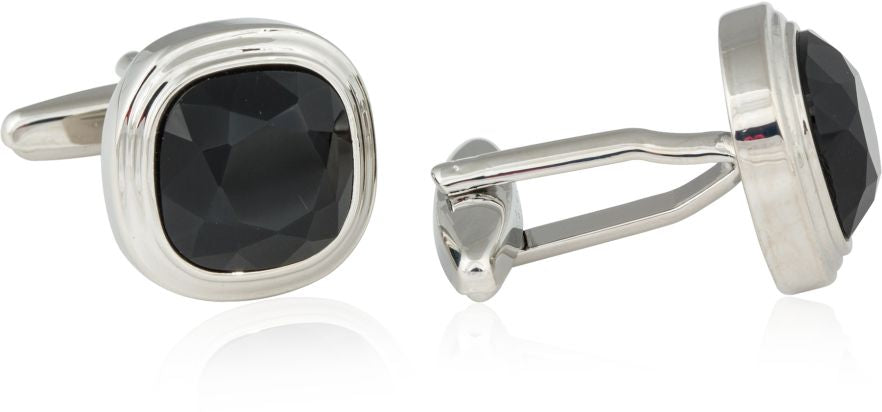 Jet Black Crystal Cufflinks