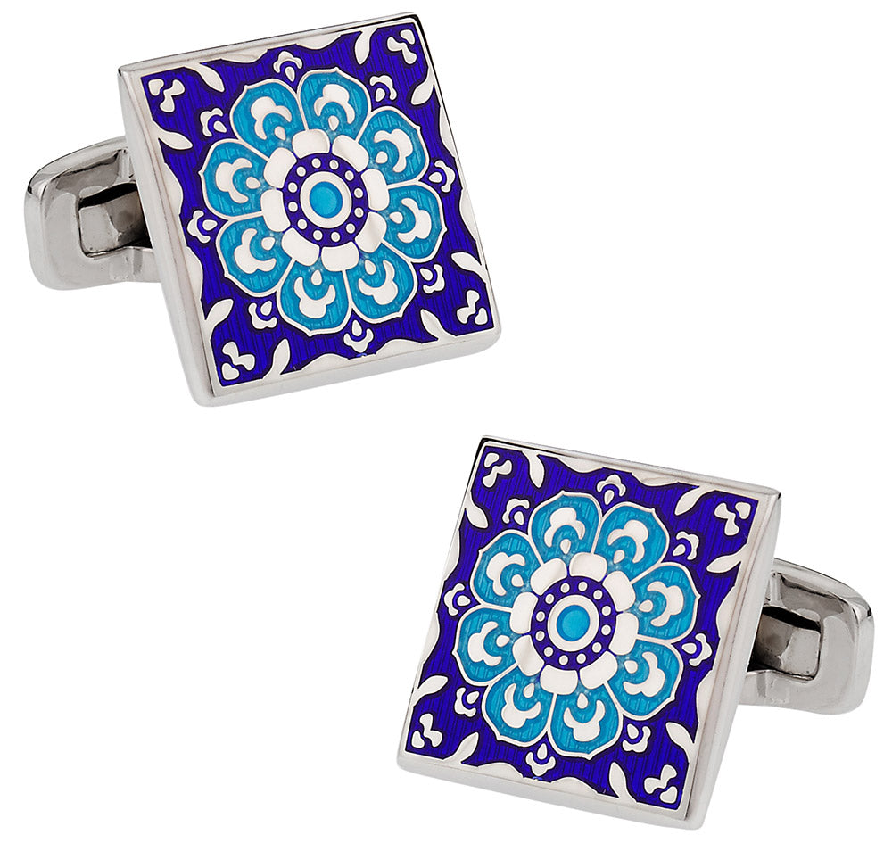 Kaleidoscope Cufflinks in Blue