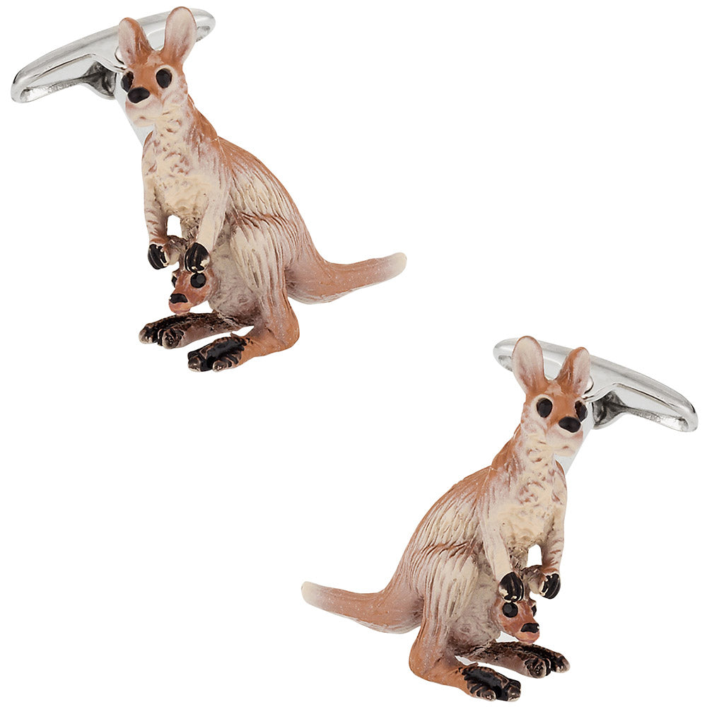 Kangaroo Cufflinks Hand Painted