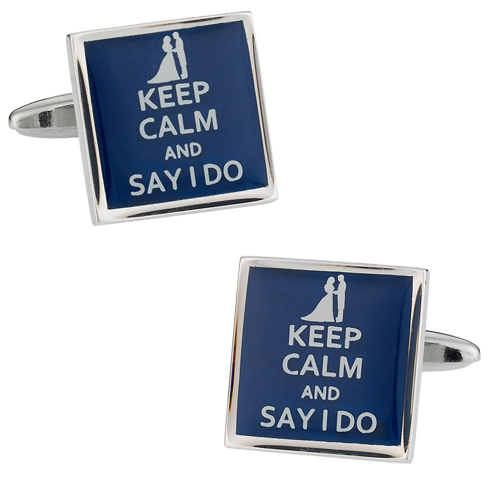 Keep Calm Say I Do Cufflinks