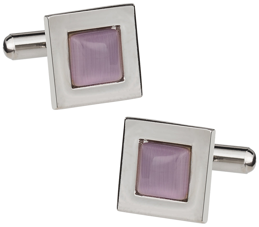 Lavendar Glass Cufflinks