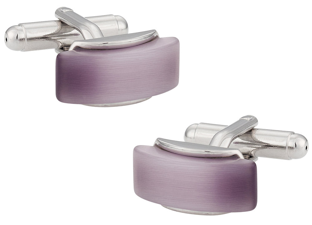 Lavender Glass Cufflinks