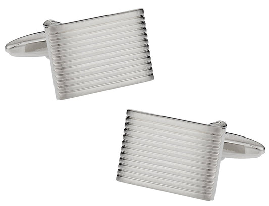 Lined Silvertone Cufflinks