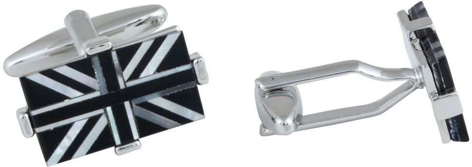 Luxury Union Jack Cufflinks with Onyx & Mother of Pearl