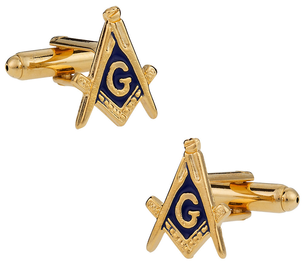 Men's Masonic Cufflinks in Gold - Made in USA