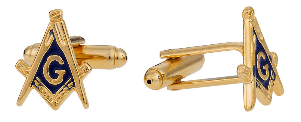 Men's Masonic Cufflinks in Gold - Made in USA