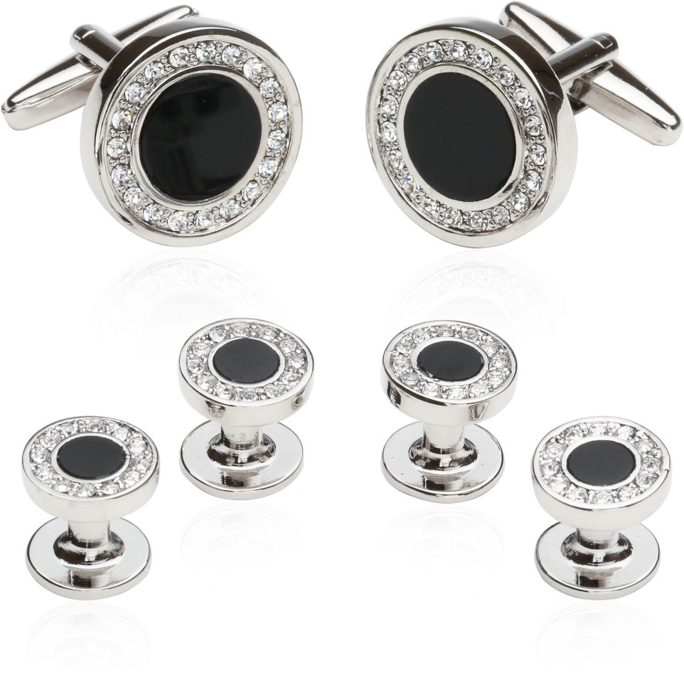 Men's Onyx and Cubic Zirconia Formal Set