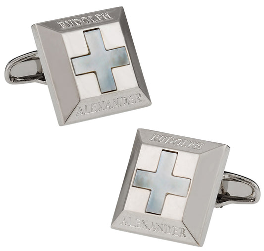 Mother of Pearl Cross RA Cufflinks