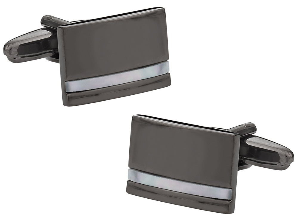 Mother of Pearl Gun Metal Cufflinks