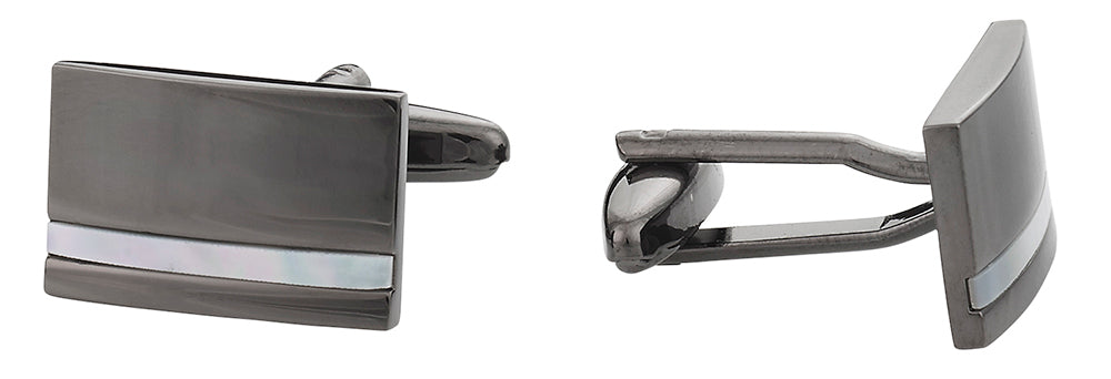 Mother of Pearl Gun Metal Cufflinks