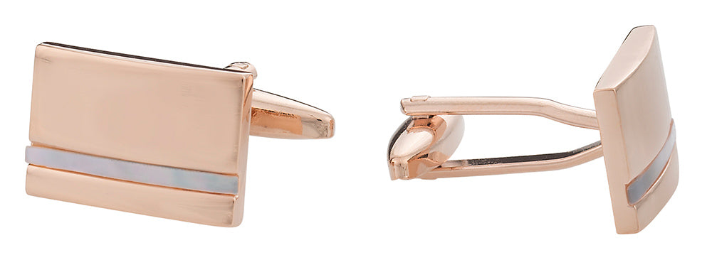 Mother of Pearl Rose Gold Cufflinks