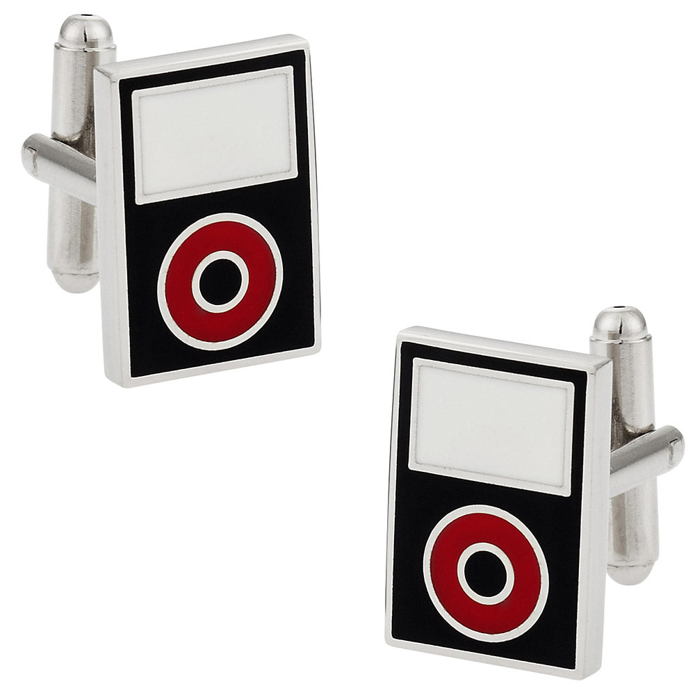 MP3 Player Cufflinks Black Red