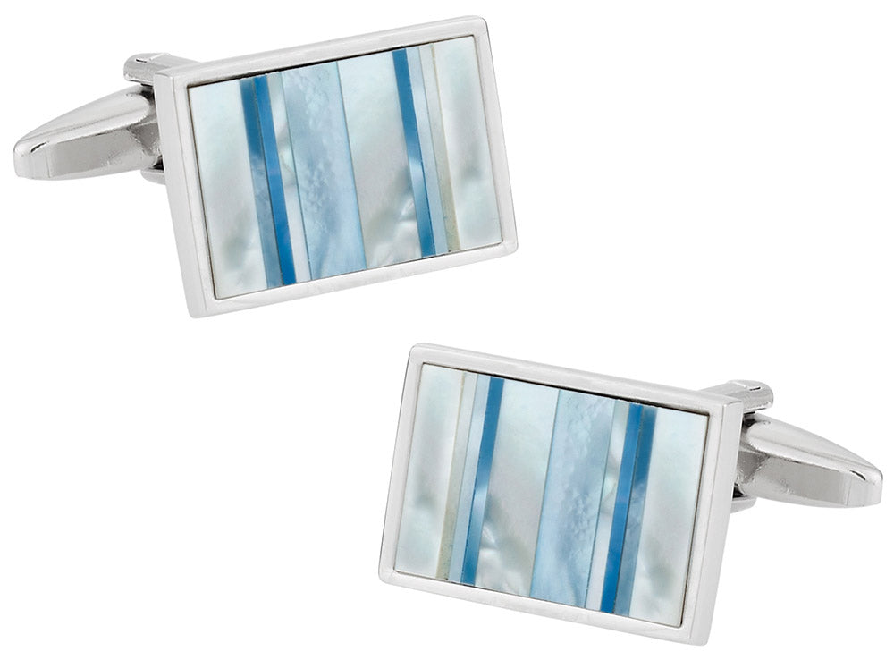 Ocean Blue Mother of Pearl Cufflinks