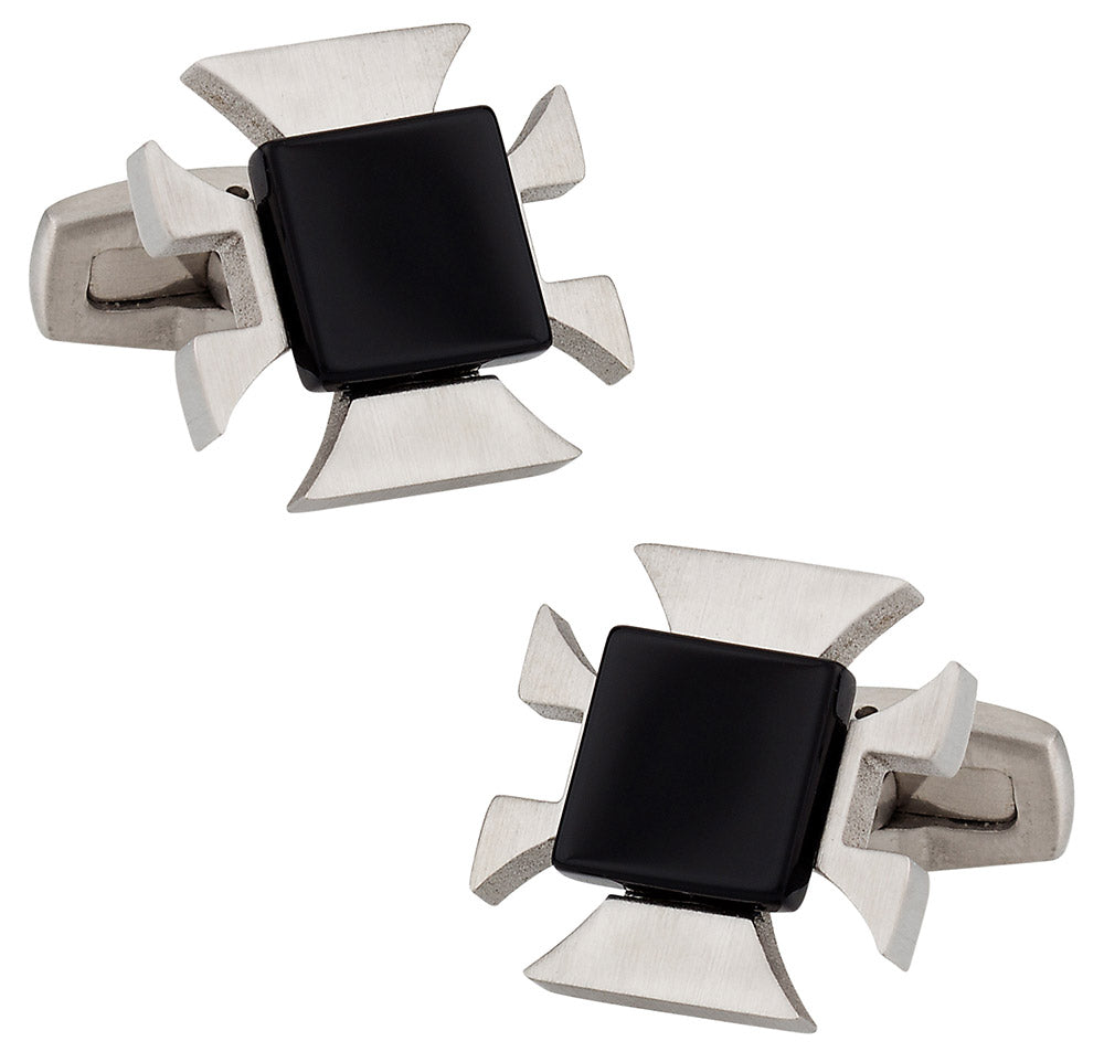 Onyx Cross Cufflinks