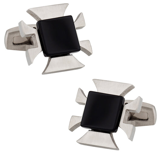 Onyx Cross Cufflinks