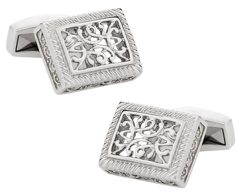 Ornate Stainless Steel Cufflinks