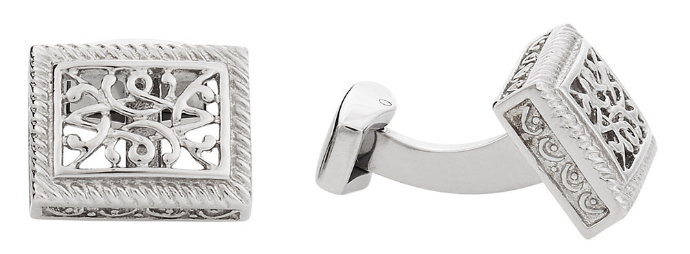 Ornate Stainless Steel Cufflinks