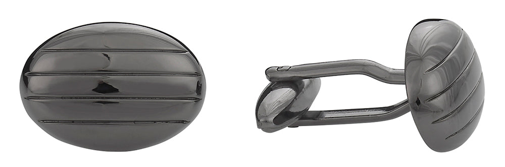 Oval Gun Metal Cufflinks