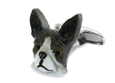 Painted Boston Terrier Cufflinks