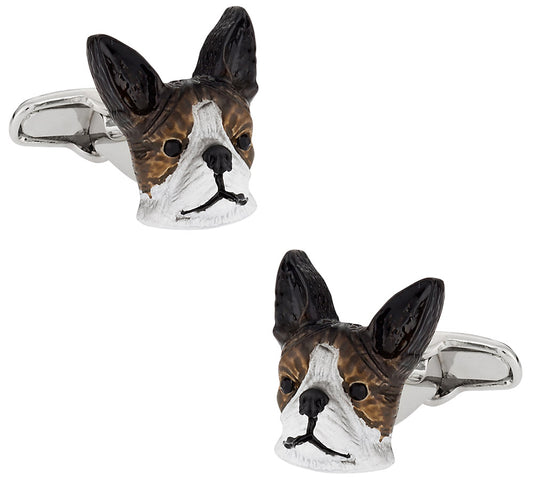 Painted Boston Terrier Cufflinks