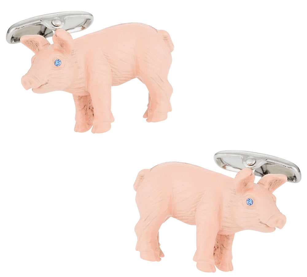 Painted Pig Cufflinks