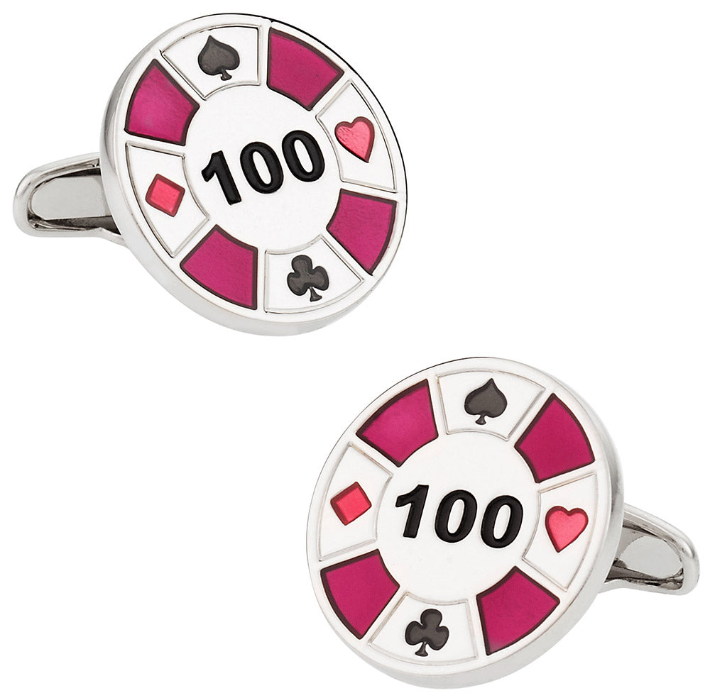 Red Poker Chip Cufflinks