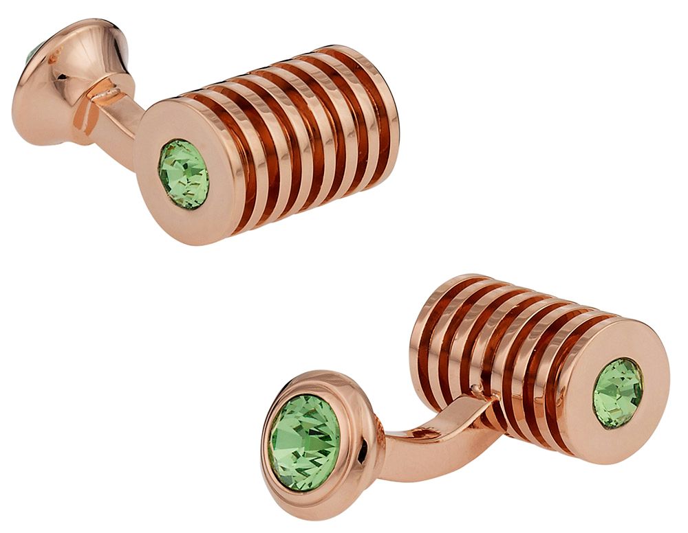 Rose Gold Peridot Swarovski Double Cufflinks