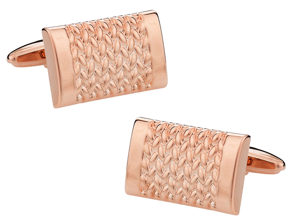 Rose Gold Weave Cufflinks