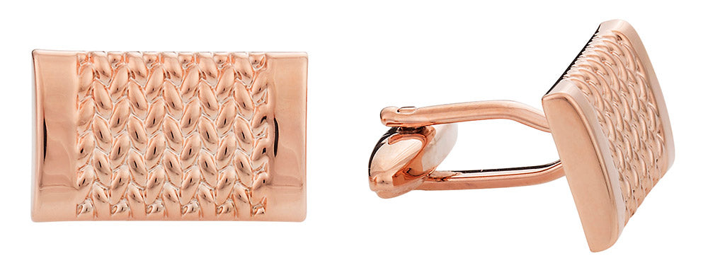 Rose Gold Weave Cufflinks