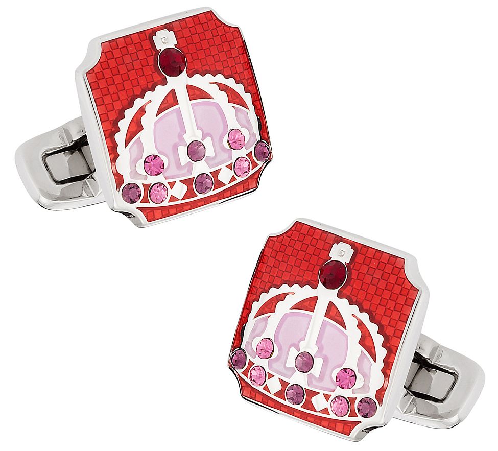 Royal Crown Cufflinks in Red