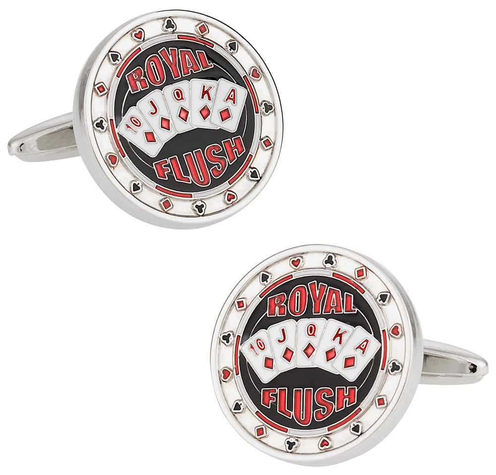 Royal Flush Poker Cufflinks