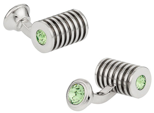 Silver Peridot Swarovski Double Cufflinks