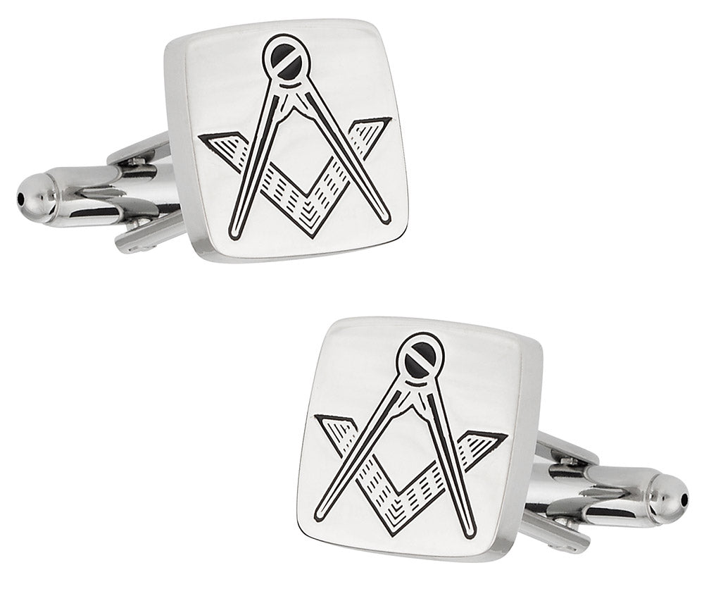 Silver Tone Freemason Cufflinks