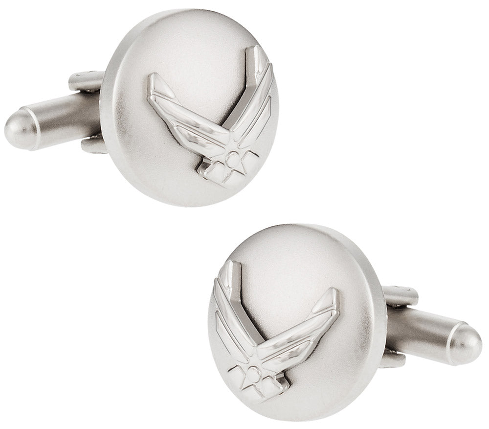 Silvertone USAF Air Force Cufflinks with Eagle Device