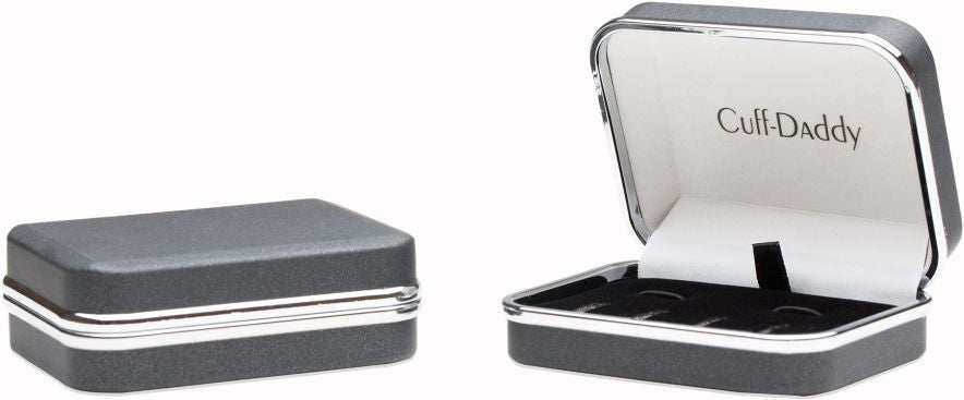 Men's Onyx Sterling Silver Tuxedo Cufflinks & Studs Formal Set for Wedding Solid 925 Includes Travel Gift Box