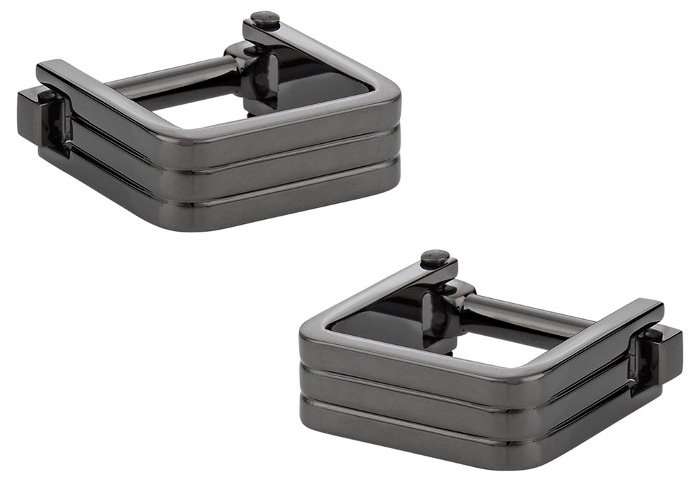 Square Wrap Gun Metal Cufflinks