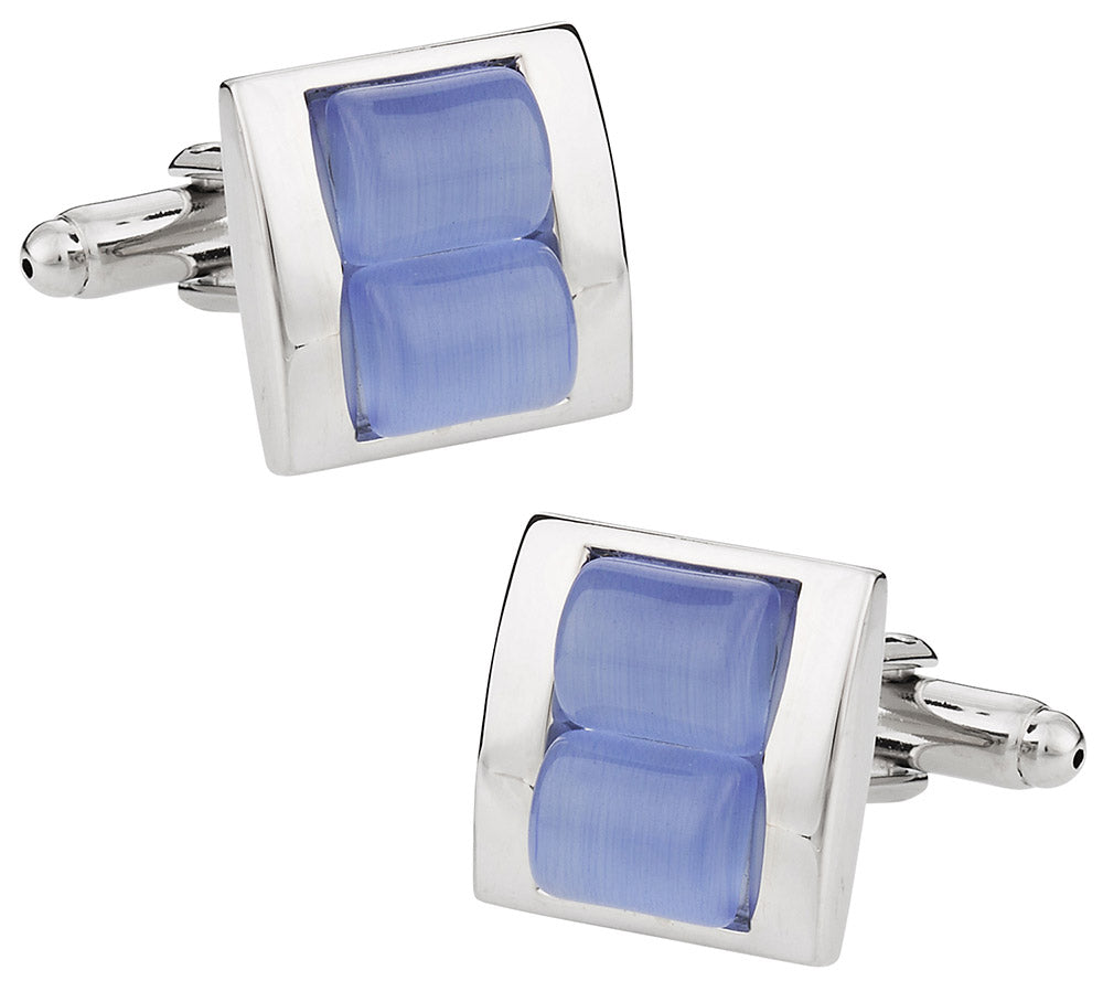 Stacked Blue Cufflinks