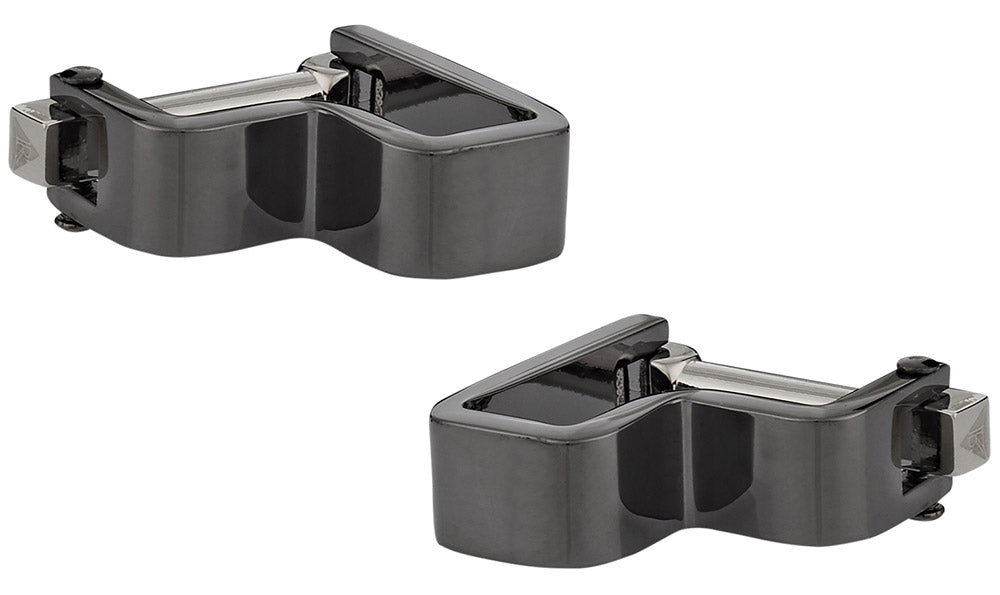 Step Wrap Around Cufflinks Gun Metal