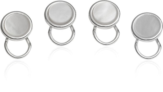 Sterling Silver Plated Clip-on Studs in Mother of Pearl