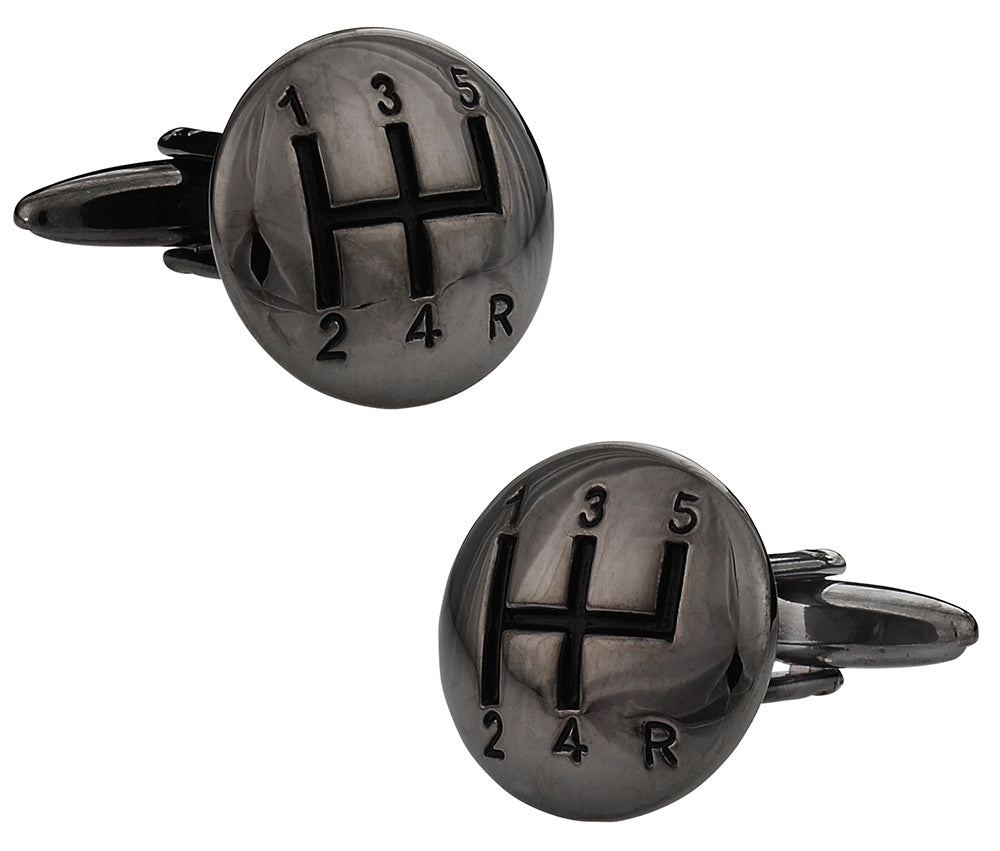 Stick Shift Cufflinks in Gun Metal