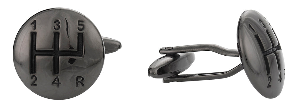 Stick Shift Cufflinks in Gun Metal