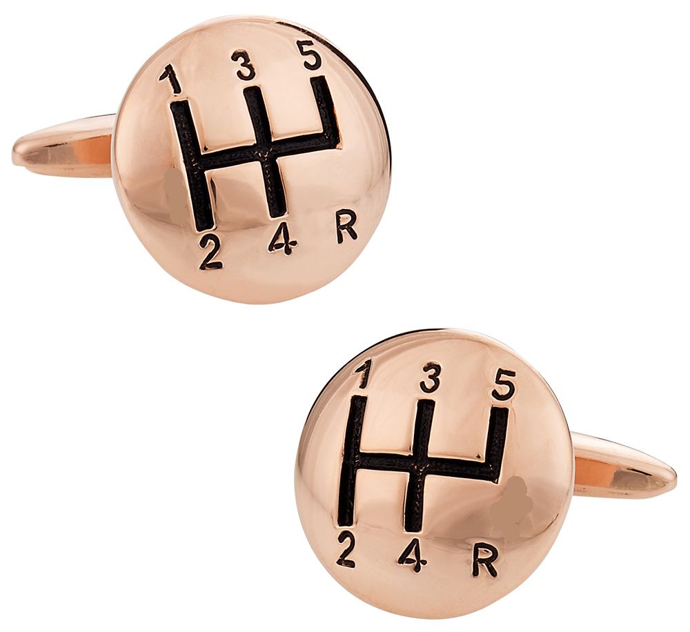 Stick Shift Cufflinks in Rose Gold