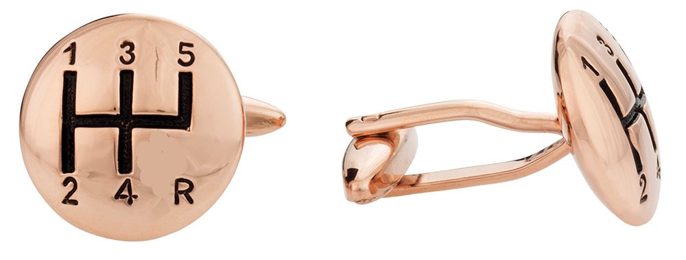 Stick Shift Cufflinks in Rose Gold