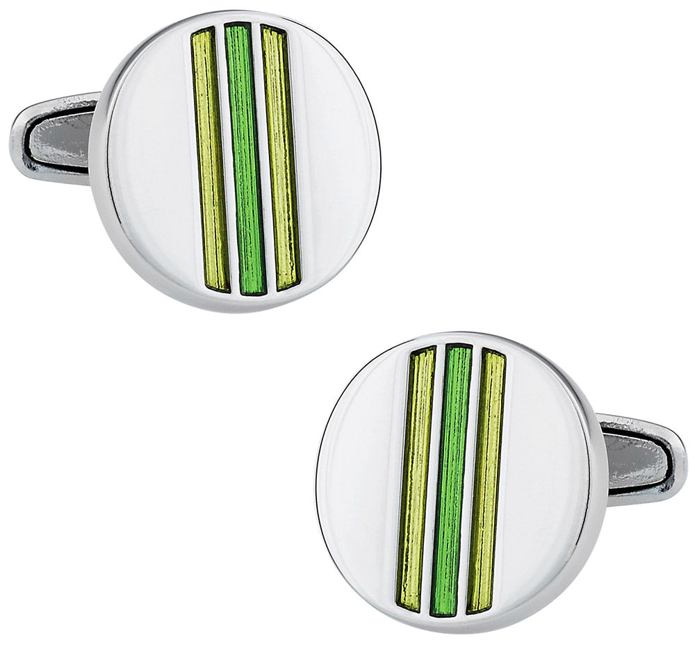 Striped Yellow & Green Cufflinks