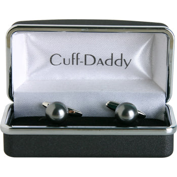 Swarovski Crystal Dark Gray Pearl Cufflinks