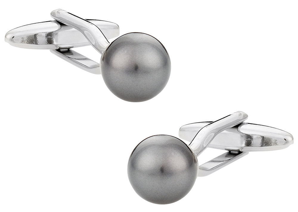 Swarovski Crystal Dark Gray Pearl Cufflinks