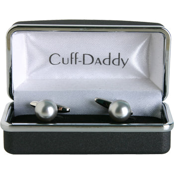 Swarovski Crystal Light Gray Pearl Cufflinks