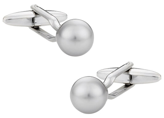 Swarovski Crystal Light Gray Pearl Cufflinks