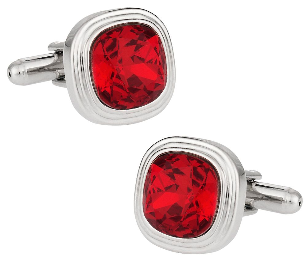 Swarovski Siam Red Crystal Cufflinks